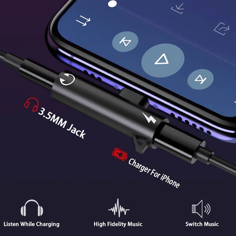 2 In1 Adapter Splitter For iPh - Wired Earphone Lightning recension och pris