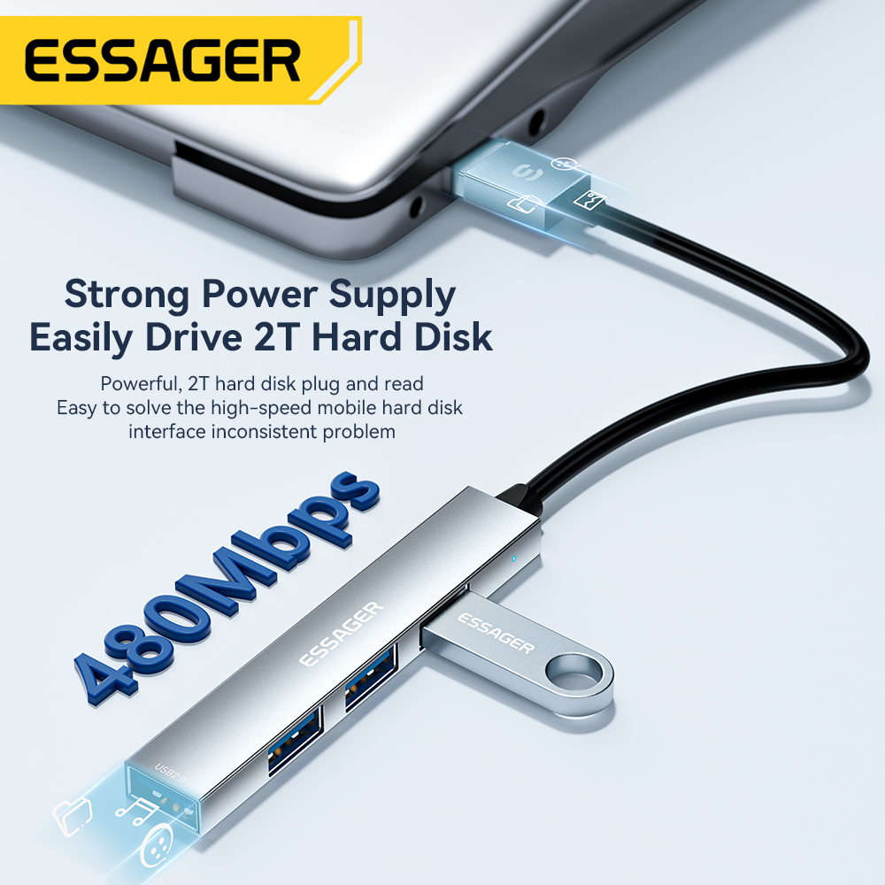 Essager 4 in 1 USB C Cable Hub - Usb Hub Type C recension och pris