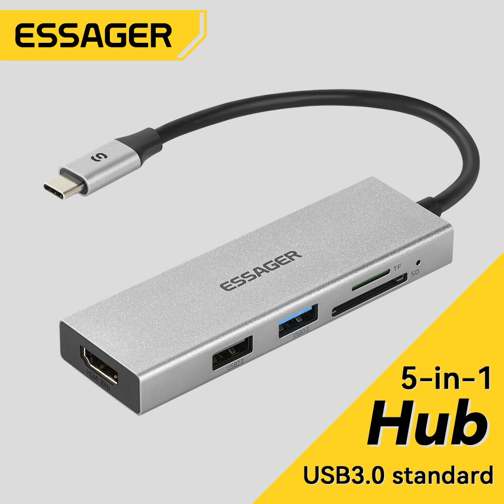 Essager 5 in 1 USB C HUB HDMI- - Usb Hub Type C recension och pris